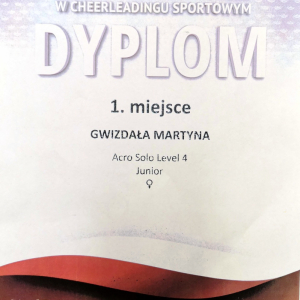  Martyna Gwizdała -Mistrzyni Polski w Cheerleadingu Sportowym