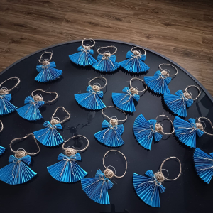 Własnoręcznie wykonane zawieszki choinkowe - aniołki. Kliknięcie na zdjęcie spowoduje jego powiększenie do rozmiaru oryginalnego.