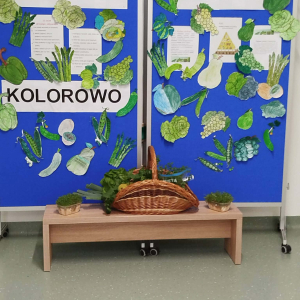 Gazetka promująca jedzenie zielonych owoców i warzyw. Kliknięcie na zdjęcie spowoduje jego powiększenie do rozmiaru oryginalnego.